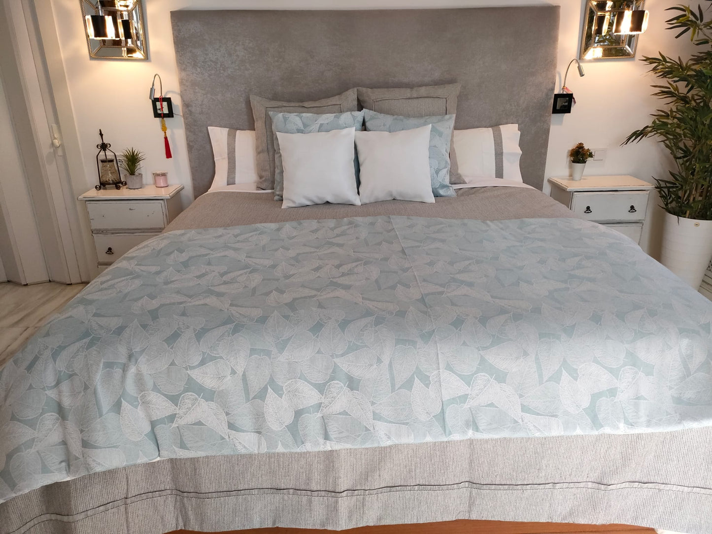 Conjunto de Cama Hecho a mano - Sutileza - Azul Cielo